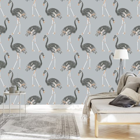 Tapeta - Flamingi Jak Malowane