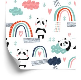 Tapeta Pandy Z Tęczą W Tle