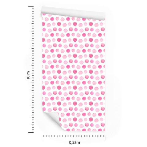 Tapeta Akwarelowe Różowe Groszki