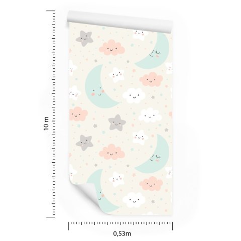 Tapeta Dla Dzieci - Chmurki I Gwiazdki