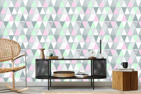 Tapeta Geometryczna - Kolorowe Trójkąty