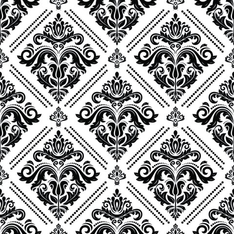Tapeta Klasyczne Czarno-Białe Ornamenty
