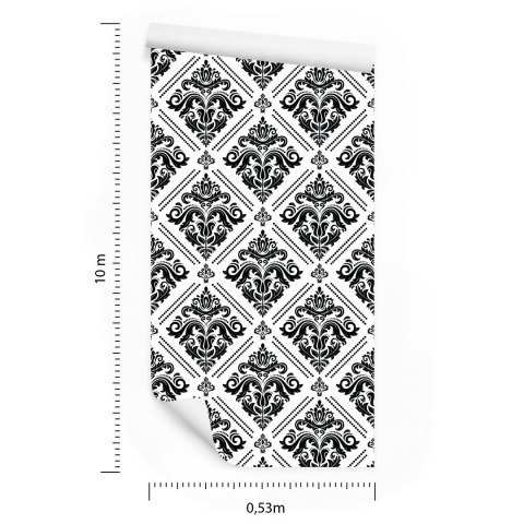 Tapeta Klasyczne Czarno-Białe Ornamenty