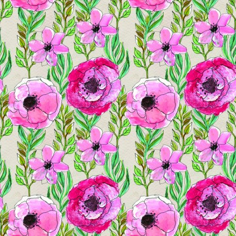 Tapeta Kolorowe Polne Kwiaty Malowane Akwarelą