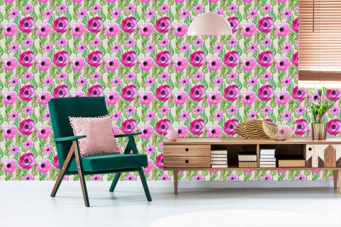 Tapeta Kolorowe Polne Kwiaty Malowane Akwarelą