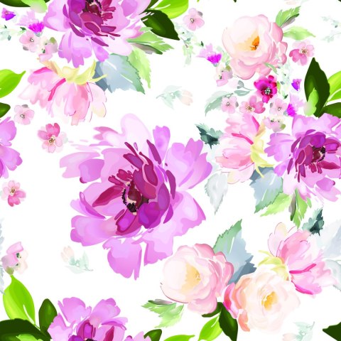 Tapeta Kwiaty Malowane Akwarelą