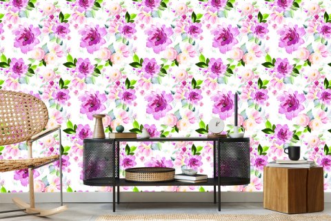 Tapeta Kwiaty Malowane Akwarelą