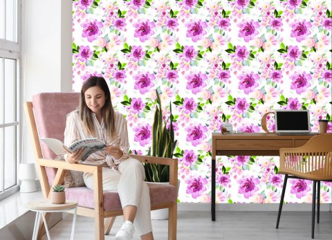 Tapeta Kwiaty Malowane Akwarelą