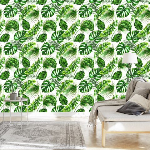 Tapeta Liście Tropikalne Dżungla