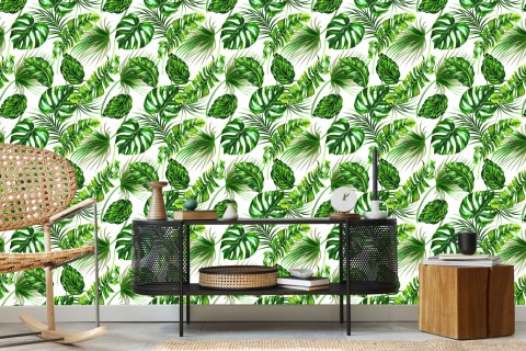 Tapeta Liście Tropikalne Dżungla