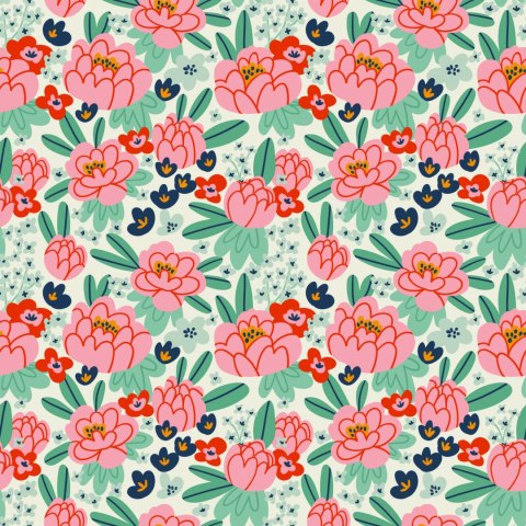 Tapeta Piwonie Jak Narysowane