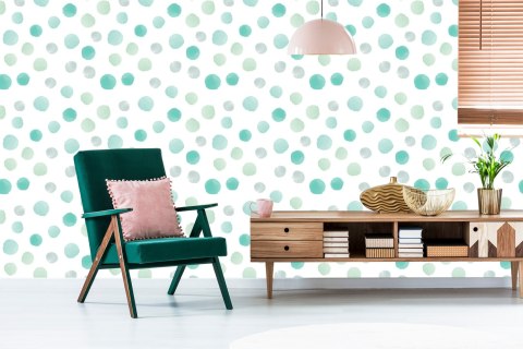 Tapeta Zielone Groszki Malowane Akwarelą