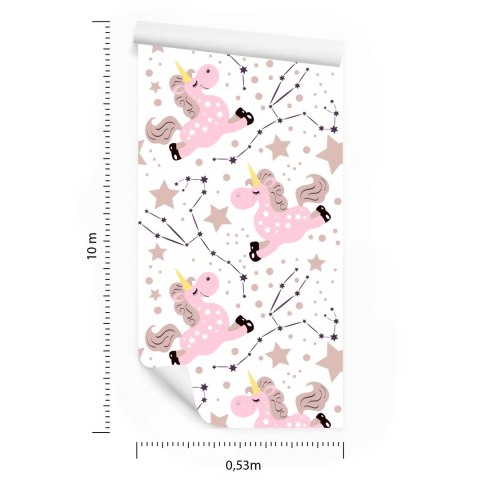 Tapeta Dla Dzieci - Jednorożce Wśród Gwiazd