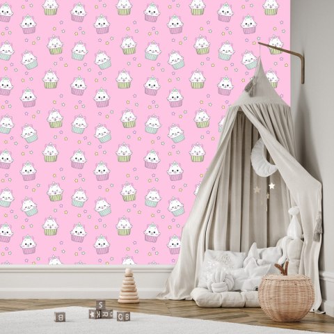 Tapeta Dla Dzieci-Śliczne Kotki-Muffinki