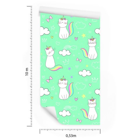 Tapeta Dla Dzieci - Tęczowe Kotki