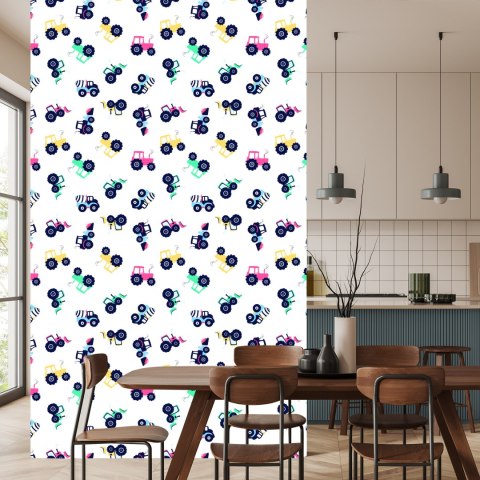 Tapeta Do Pokoju Dziecka Pojazdy Traktory Koparki