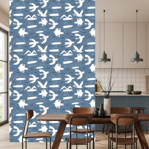 Tapeta Ptaki W Stylu Skandynawskim Pokój Dziecięcy