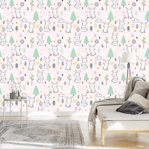 Tapeta Króliki Wśród Drzew