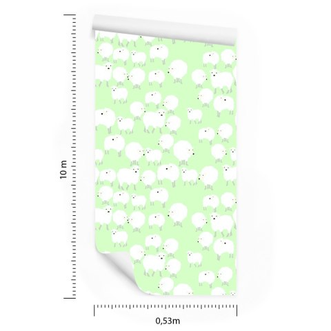 Tapeta Owce Na Zielonym Tle