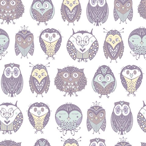 Tapeta Pastelowe Małe Sowy