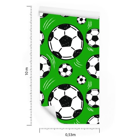 Tapeta Piłki Nożne Na Zielonym Tle