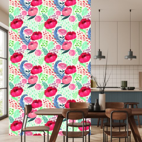 Tapeta Retro Maki Wśród Zieleni