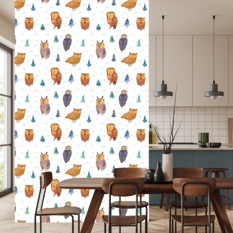 Tapeta Sowy Z Drzewami W Tle