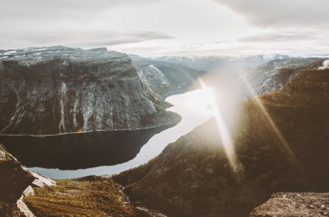 Obraz Na Płótnie Zachód Słońca W Górach
