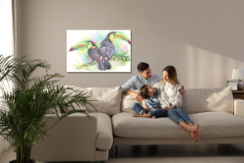 Obraz Na Płótnie Akwarelowe Papugi