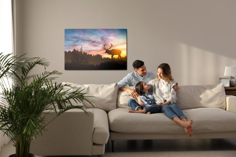 Obraz Na Płótnie Jeleń O Zachodzie Słońca