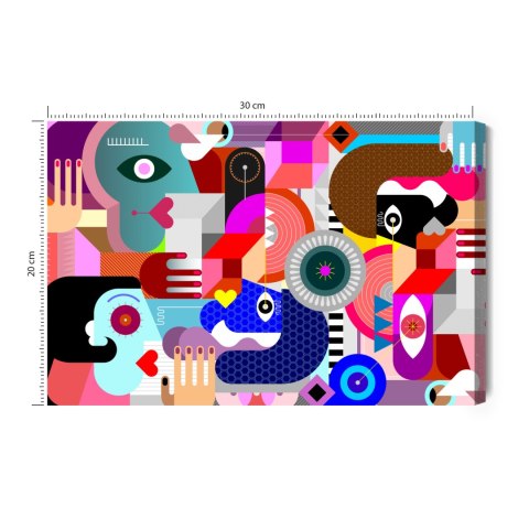 Obraz Na Płótnie Abstrakcyjne Kolorowe Twarze