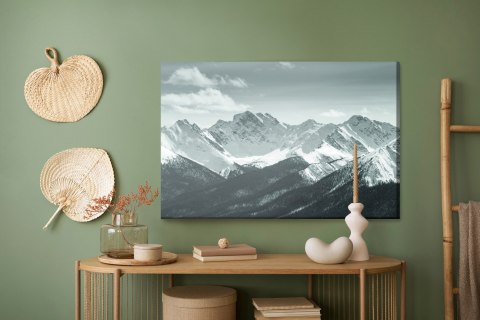 Obraz Na Płótnie Czarno-Biały Górski Krajobraz