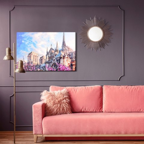 Obraz Na Płótnie Katedra Notre Dame Pośród Kwiatów