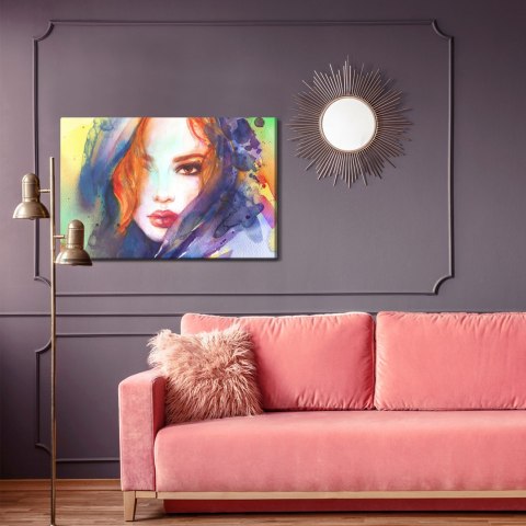 Obraz Na Płótnie Portret Młodej Kobiety Malowany Akwarelą