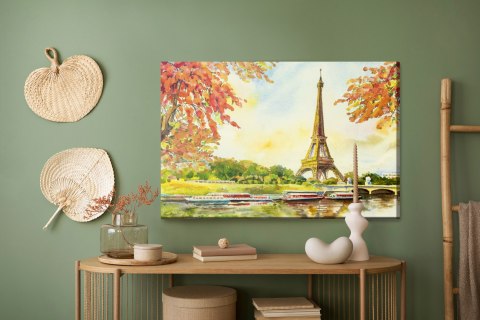 Obraz Na Płótnie Widok Na Wieżę Eiffla Jesienią