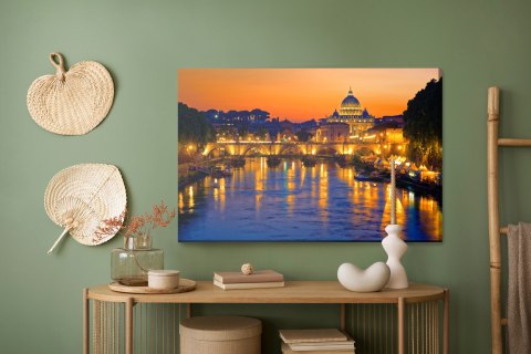 Obraz Na Płótnie Most Św. Anioła W Rzymie O Wieczornej Porze