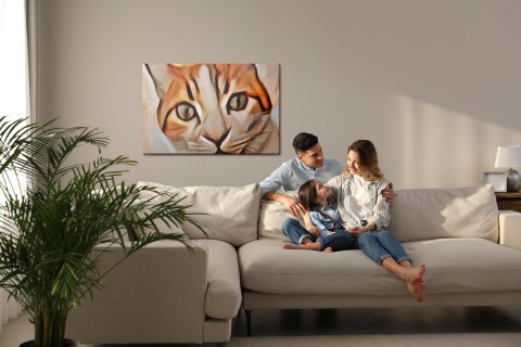 Obraz Na Płótnie Portret Kota Jak Malowany