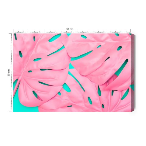 Obraz Na Płótnie Różowe Ozdobne Liście Monstery