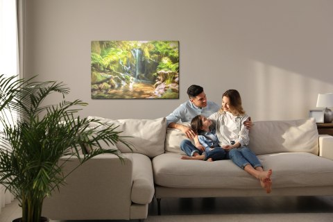 Obraz Na Płótnie Wodospad W Dżungli Jak Malowany