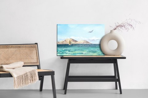 Obraz Na Płótnie Akwarelowe Morze I Latarnia Morska