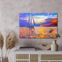 Obraz Na Płótnie Kolorowy Zachód Słońca Nad Morzem