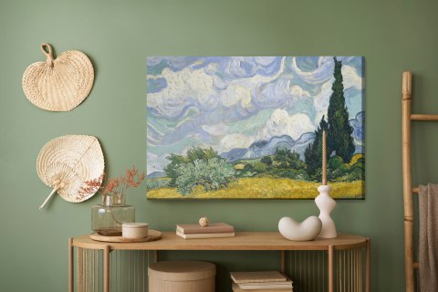 Obraz Na Płótnie Vincent Van Gogh "Pole Pszenicy Z Cyprysami" Reprodukcja