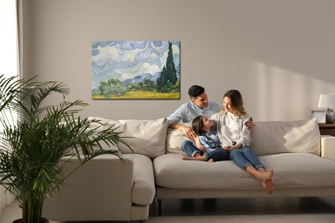 Obraz Na Płótnie Vincent Van Gogh "Pole Pszenicy Z Cyprysami" Reprodukcja