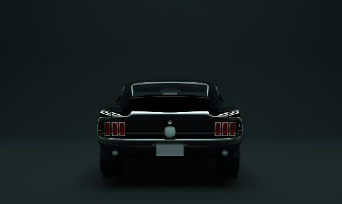 Obraz Wieloczęściowy Czarny Muscle Car W Stylu Vintage