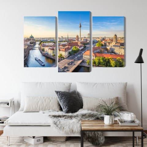 Obraz Wieloczęściowy Rzeka Sprewa I Panoramiczny Widok Berlina