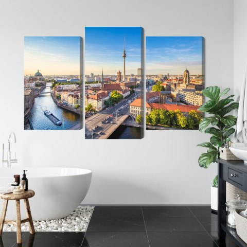 Obraz Wieloczęściowy Rzeka Sprewa I Panoramiczny Widok Berlina