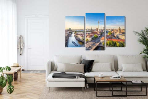 Obraz Wieloczęściowy Rzeka Sprewa I Panoramiczny Widok Berlina