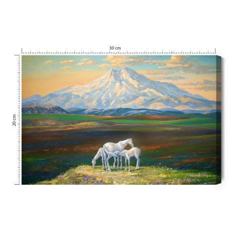 Obraz Na Płótnie Konie Na Tle Gór