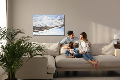 Obraz Na Płótnie Krajobraz Z Ośnieżonymi Górami