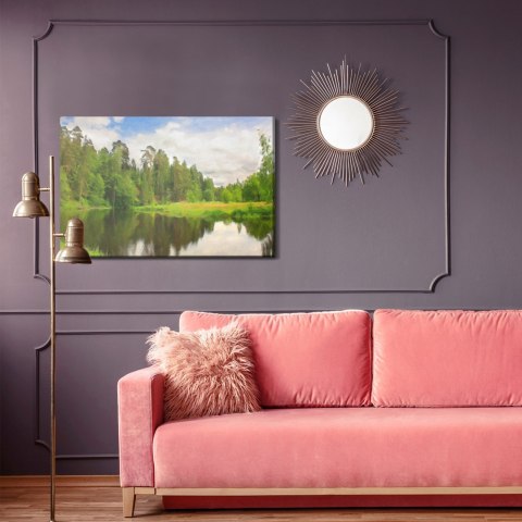 Obraz Na Płótnie Leśny Krajobraz Z Jeziorem